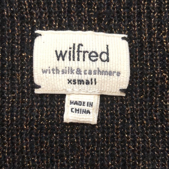 Wilfred Brown/Gold Glitter Silk & Cashmere Cardigan - Picture 7 of 15